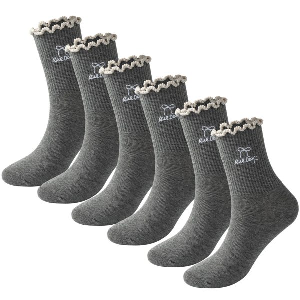 3-Pack Butterfly Ruffle Socks - Gray