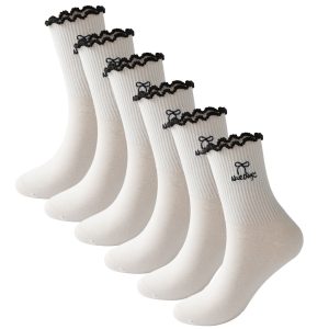 3-Pack Butterfly Ruffle Socks - White
