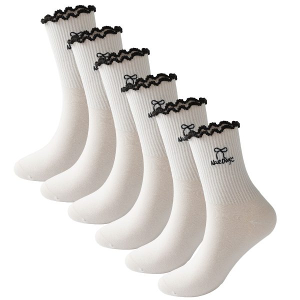 3-Pack Butterfly Ruffle Socks - White