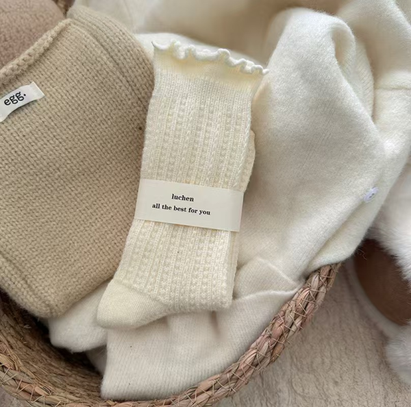 3-Pack Wool Ruffle Socks - White