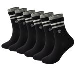 3-Pack Double-Layer Basketball Crew Socks - Black