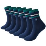 3-Pack Double-Layer Basketball Crew Socks - Blue