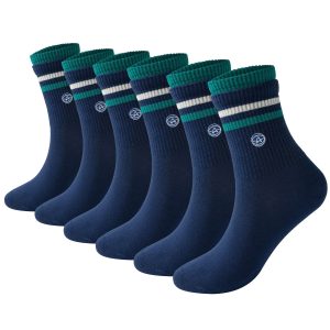3-Pack Double-Layer Basketball Crew Socks - Blue