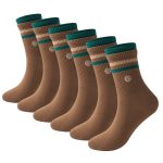 3-Pack Double-Layer Basketball Crew Socks - Brown
