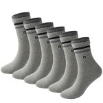 3-Pack Double-Layer Basketball Crew Socks - Gray