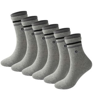 3-Pack Double-Layer Basketball Crew Socks - Gray