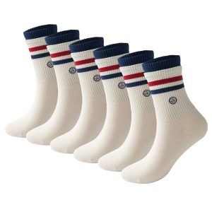 3-Pack Double-Layer Basketball Crew Socks - White