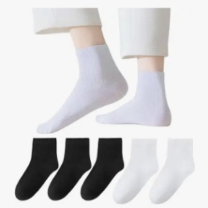 5-Pack Ribbed Socks - Black & White