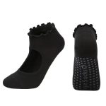 3-Pack Open-Instep Ruffle Yoga Socks - Black