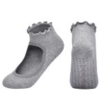 3-Pack Open-Instep Ruffle Yoga Socks - Gray