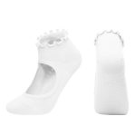 3-Pack Open-Instep Ruffle Yoga Socks - White